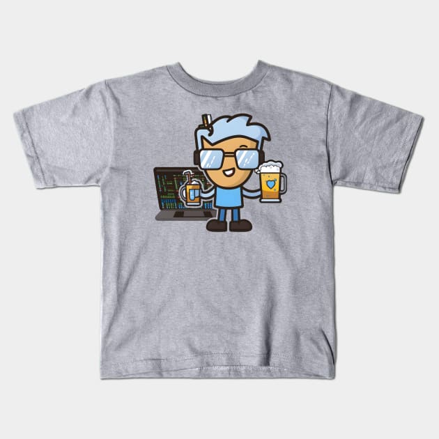 Coding And Beer is Where The Magic Happens Kids T-Shirt by Xtian Dela ✅